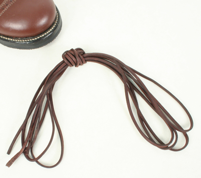 Long leather laces for jump boots brown.