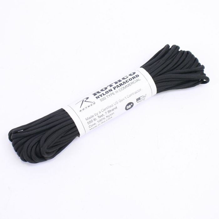 550 Para Cord 15m length of black parachute cord