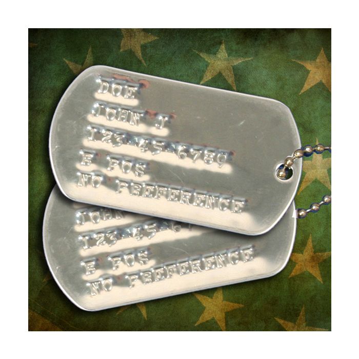 Army issue dog tags hot sale