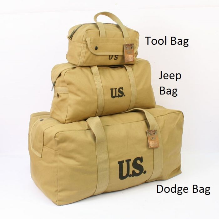 Jeep Bag US Army WW2 khaki Medium Holdall By Kay Canvas