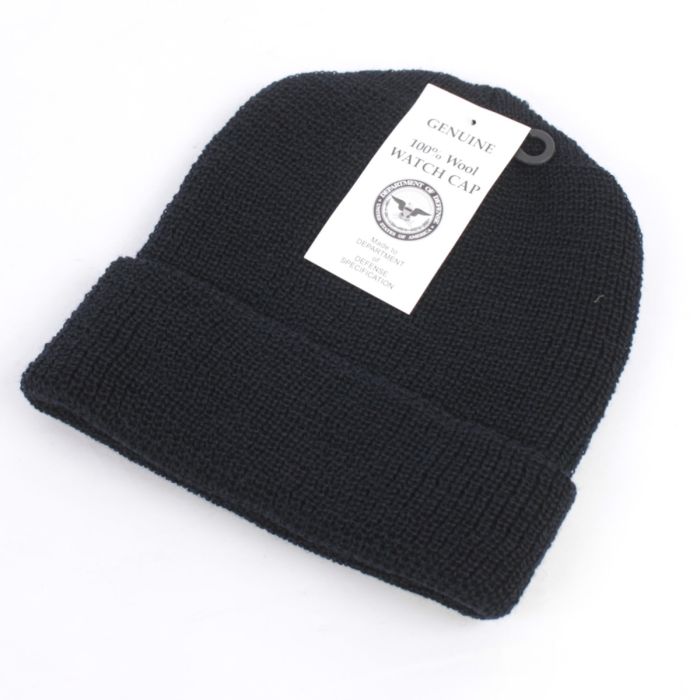 US Navy Beanie Watch Cap 100 Black wool USN
