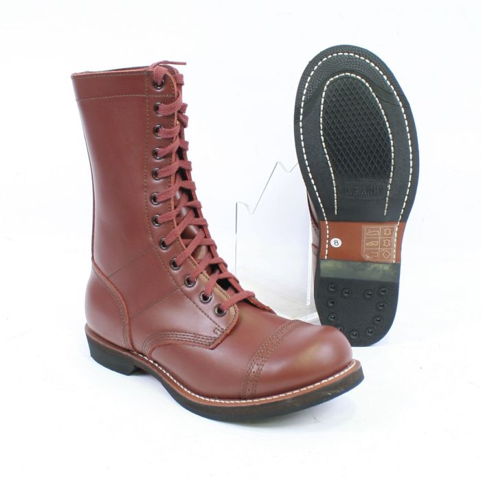 US Paratrooper Jump boots Russet Brown Para Boot by Mil Tec
