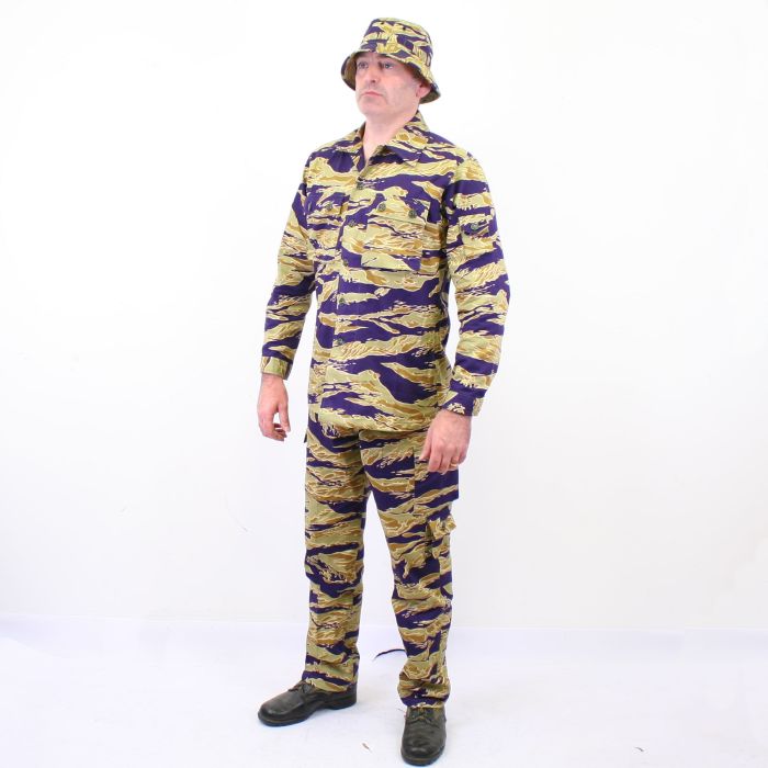 Vietnam Golden Tiger Stripe Suit Purple Hue Black Stripes