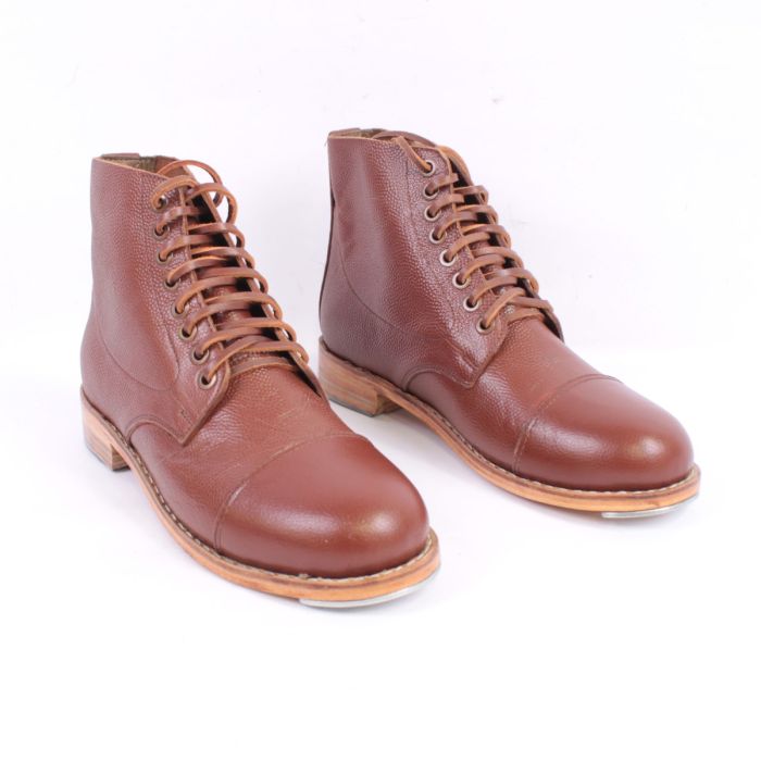 British Army Officers Brown Leather Ankle Ammo Boots WW1 WW2 by Kay Canvas