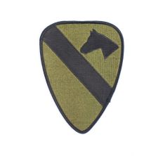 1st Air Cavalry Division Subdued Patch. Full Size Green and Black Air Cav Shoulder Badge