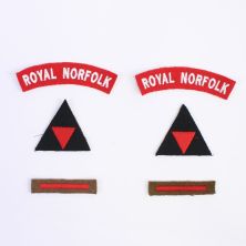 1st Royal Norfolk Reg, 3rd Division Normandy badge set