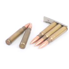 5 x K98 Bullets on a Stripper Clip Replica