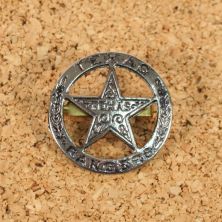 US old western Texas Ranger badge with Texas in the star