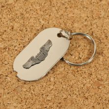 USAAF Pilots wings dog tag key ring
