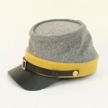 Confederate Civil war kepi. Yellow cavalry band