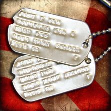 Printed WW2 US dog tags 1941 to 1943 style
