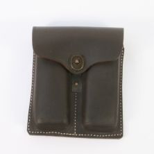 US Colt 45 twin magazine leather pouch. Dark brown