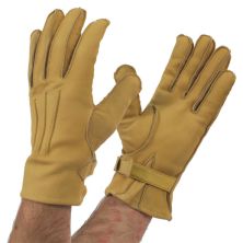 Model 1939 US Army WW2 Airborne Leather paratrooper gloves in yellow tan