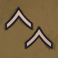 Private First Class (PFC) Rank Stripes for American WW2 Army Khaki on Blue