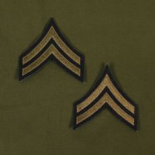 Corporal American WW2 Army Rank Stripes Green on Blue.