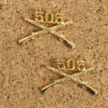 US 505th Infantry Officers Branch of Service collar badges