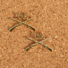 116th Officers Infantry Cross Rifles Collar Badges