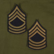 Master Sergeant Rank Stripes. WW2 Stripes Green on Blue.