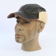 USAAF B2 Winter Leather Flying Cap Genuine Sheepskin