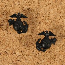 USMC Collar Badges Subdued Metal. Black