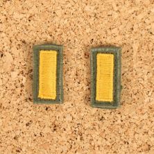 US 2nd Lieutenant Rank. Gold on Green. M43 OG107