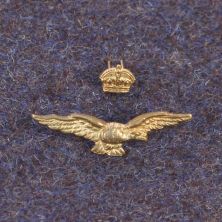 RAF Officers 2 Piece Forage Cap Badge kings Crown 