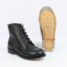 Black Leather Ammo Ankle Boots with studded sole WW2 British Army by Kay Canvas 