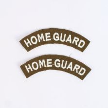 Home Guard shoulder titles on wool