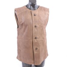 British Army Jerkin Brown Leather Waist Coat by Kay Canvas