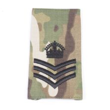 British Multicam Rank Slide Staff Sergeant Kings Crown Black