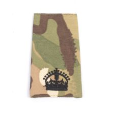 British Multicam Rank Slide WOII CSM Kings Crown Black