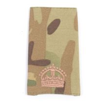 British Multicam Rank Slide WOII CSM Kings Crown Bronze