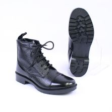 Black Leather DMS Ammo Ankle boots with rubber sole British Army 