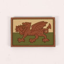 Rubber Welsh Flag Badge Hook and loop Multicam