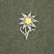 German WW2 Heer, Army Edelweiss Cap Badge Metal Mans