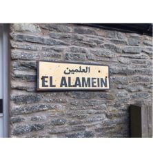 El Alamein 1940's Vintage Metal WW2 Road Sign with bullet holes