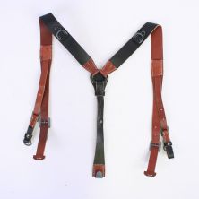 German Black Leather Y Straps. Long Length