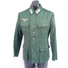 German Heer Reed Green HBT Jacket Tunic with Insignia by RUM