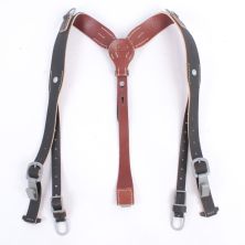 German WW2 Combat Y straps Black Leather By Richard Underwood Militaria