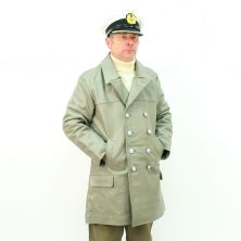 Grey Leather U Boat Deck Jacket