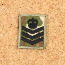 Hook and Loop Multicam Rank Patch Black Staff Sergeant