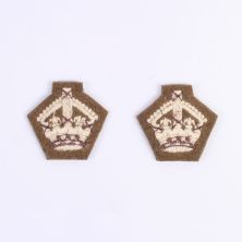 Khaki British Army Officers Cloth Rank kings Crowns