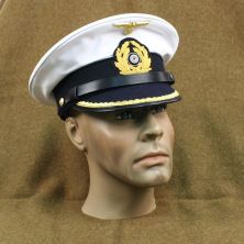 Kriegsmarine Leutnant White Top U Boat Visor Cap By EREL