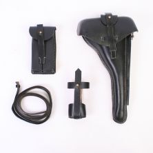 Luger P08 Artillery Holster Set Black