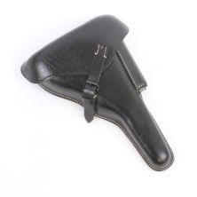 P08 Luger Holster 6" Barrel Hard Shell German Black Leather