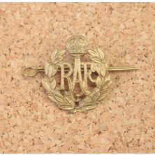 Royal Air Force RAF Brass Cap Badge Kings Crown