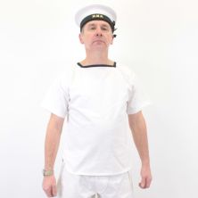 Royal Navy Tropical White Singlet by Kay Canvas
