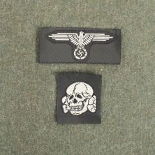 Waffen SS Eagle and Skull Cap Set Grey Large Size by RUM