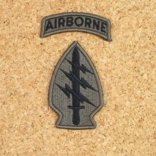 Special Forces Shoulder Badge with Airborne Tab. Subdued