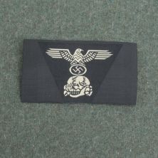 SS Panzer M43 Combined Cap Badge in Bevo Black